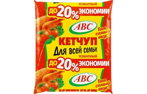 Кетчуп Для всей семьи томатный АВС полим/пак., 360г