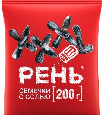 Семена подсолнечника черные жареные с солью «Рень», 200г